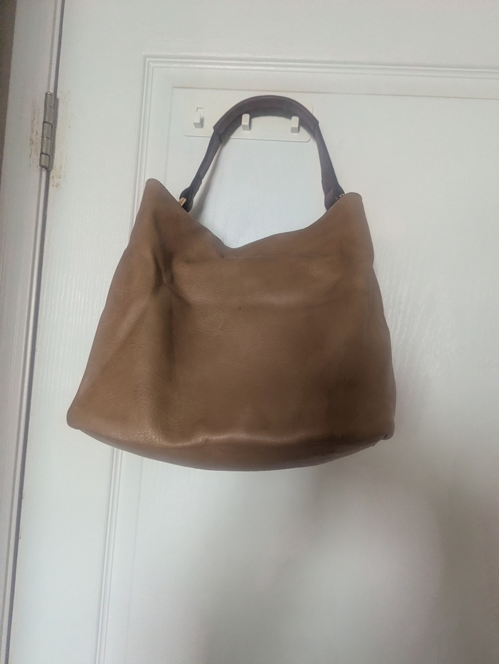 Classic Brown Faux  Leather Hobo Shoulder Bag